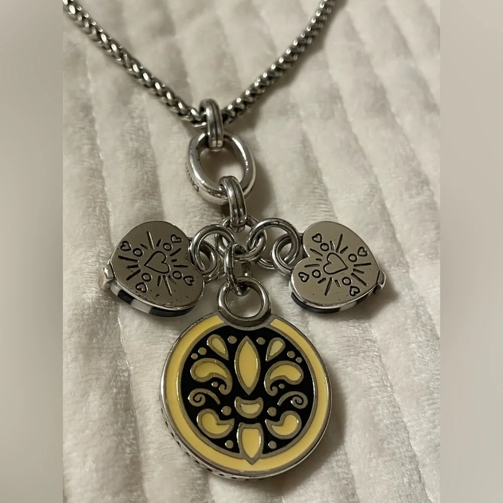 Brighton Silver Necklace with Black, White and Yellow Charms - Picture 5 of 7